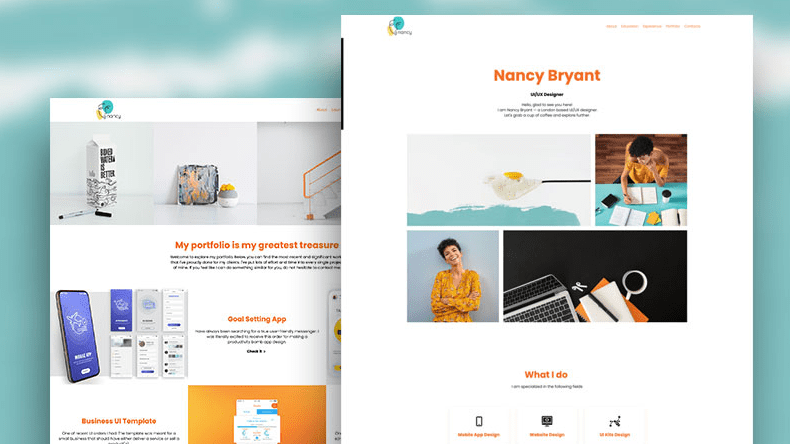 UI/UX designer CV Renderforest
