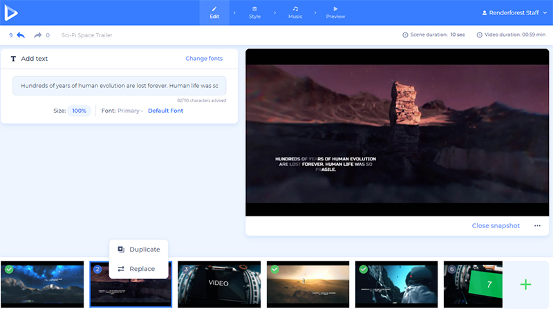 Make movie intro - edit scenes
