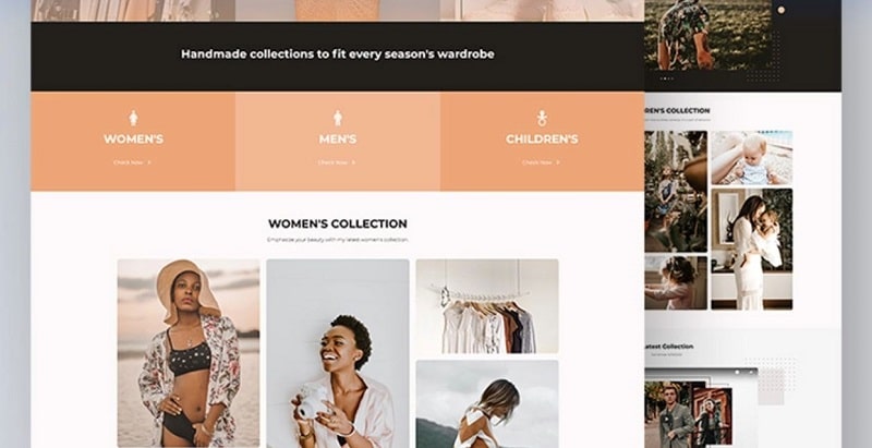 Fashion website template Renderforest