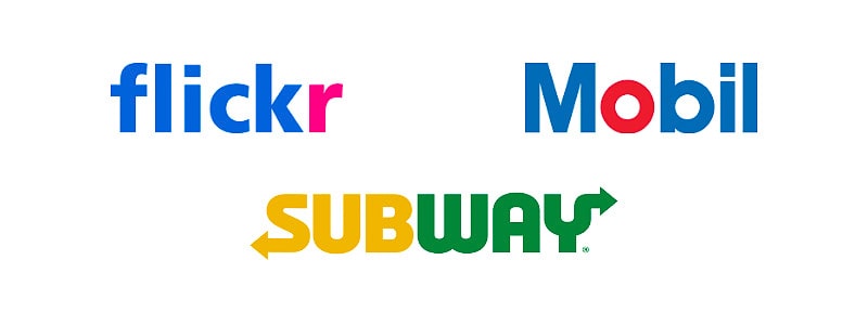 wordmark logos with two colors 