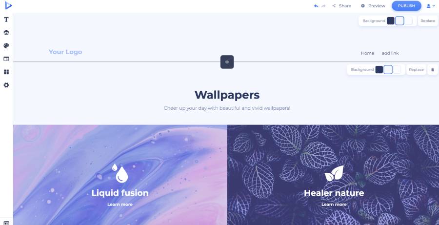 make website with renderforest change wallpapers