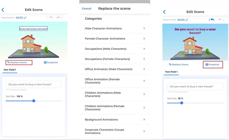 renderforest iphone app scene editing