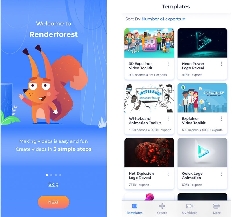 renderforest iphone app welcome
