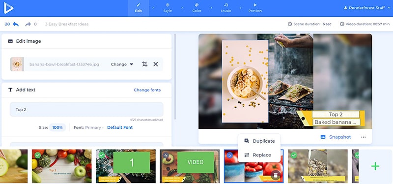Tasty Recipe Videos - edit scenes