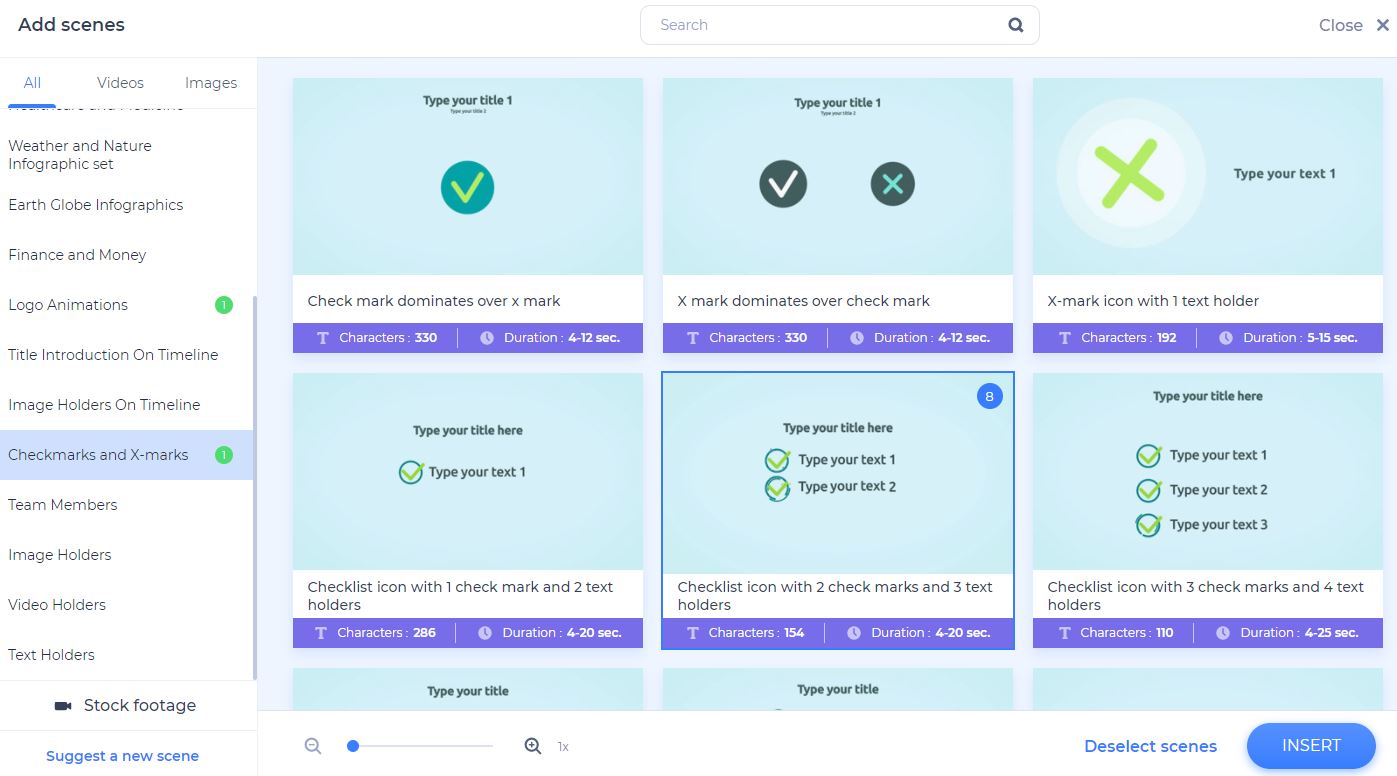 infographic videos - choose scenes