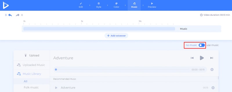 add music to demo reel
