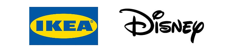 IKEA and Disney wordmarks