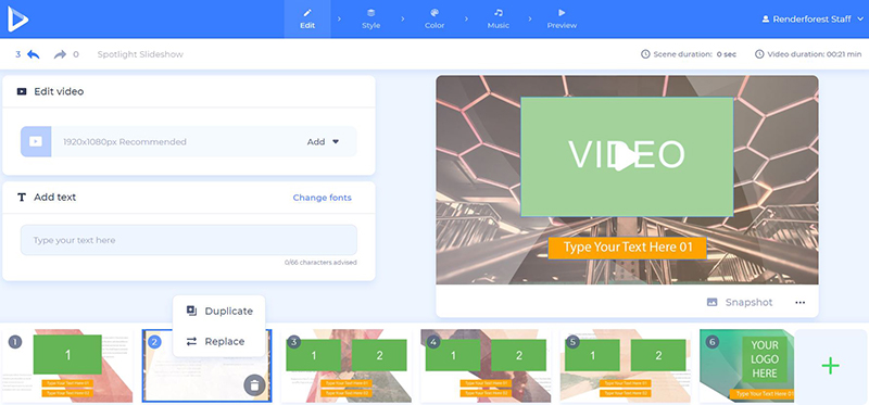 Talk show intro - edit scenes