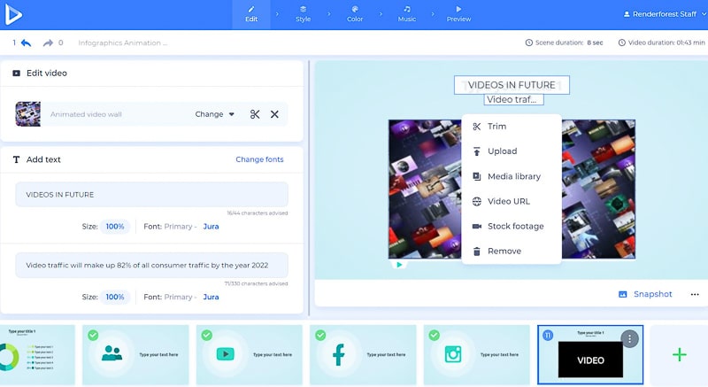 infographic videos - add media