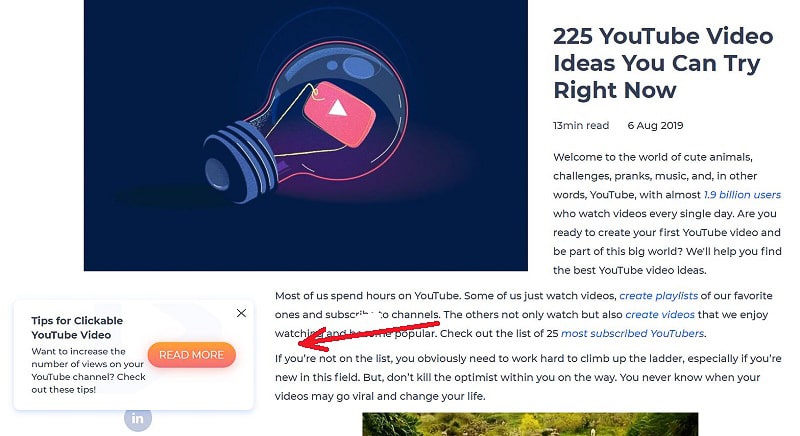 Renderforest blog pop-up