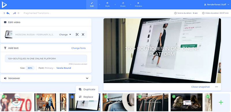 online shop promo - edit scenes