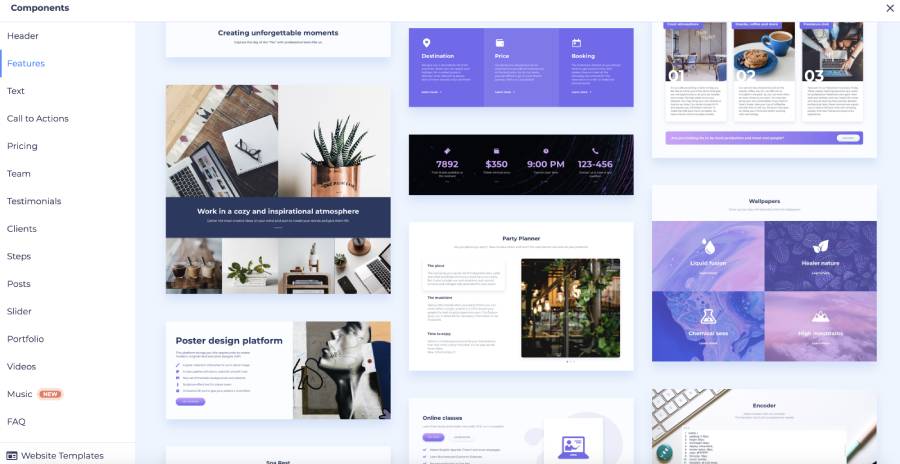 make website with renderforest features