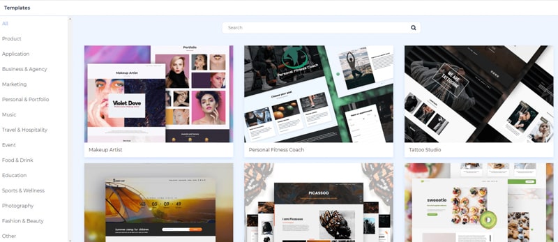 Create a website with Renderforest