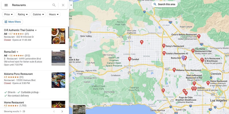 businesses on Google Maps