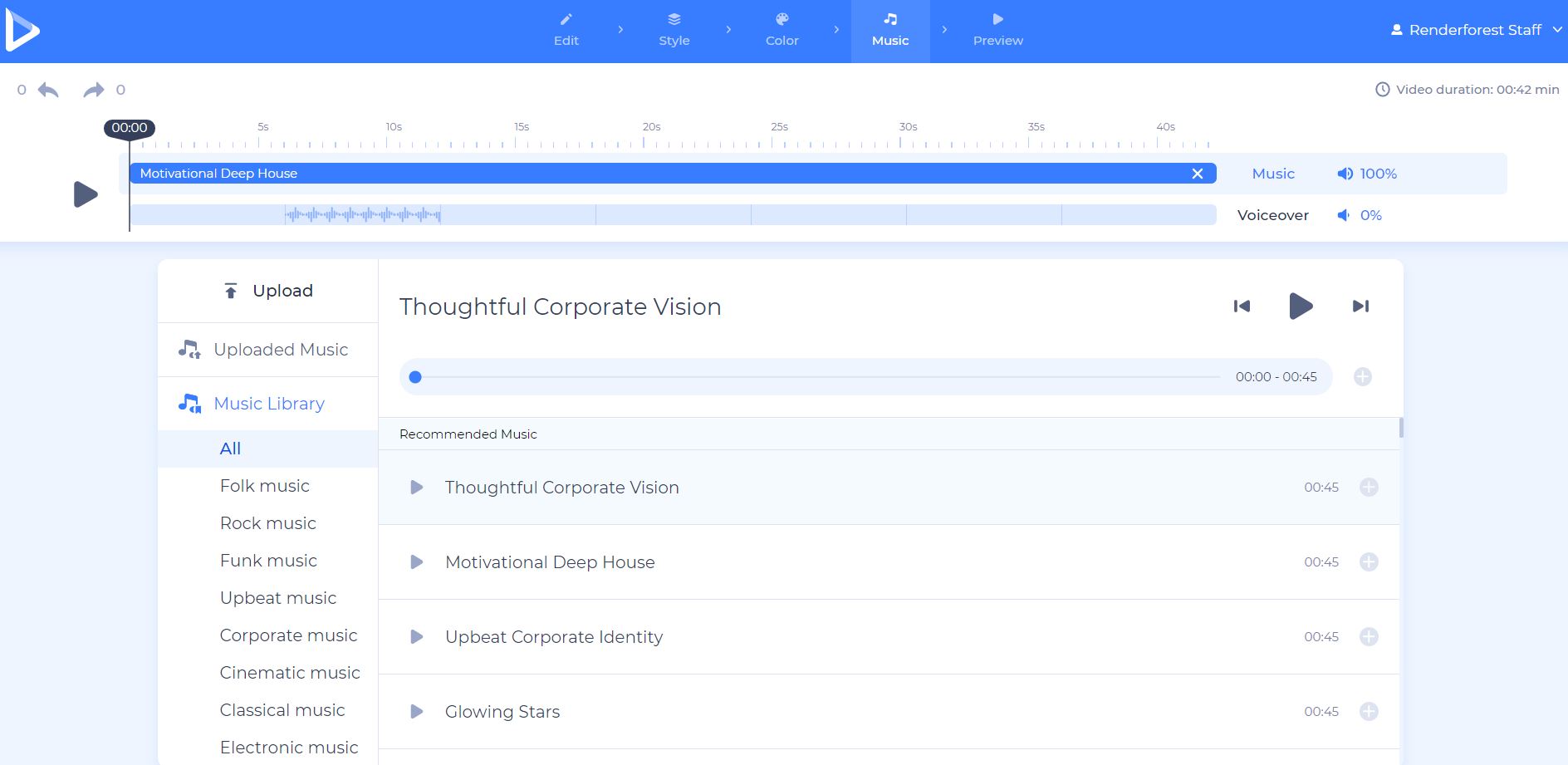 infographic videos - music track