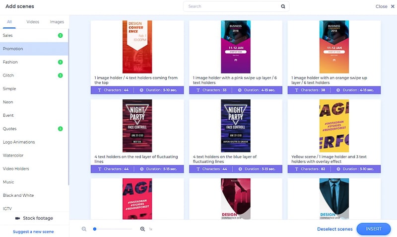 Instagram stories - scenes