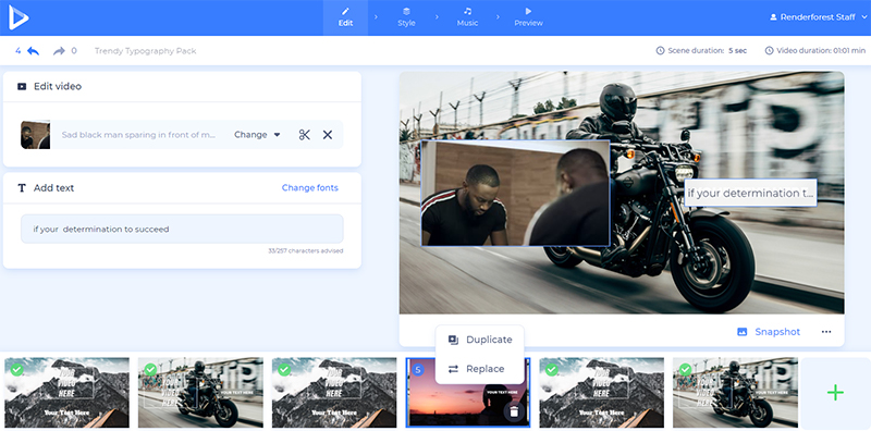 Motivational video tutorial - edit scenes