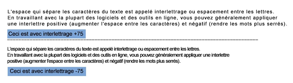 qu'est-ce que la typographie - interlettrage