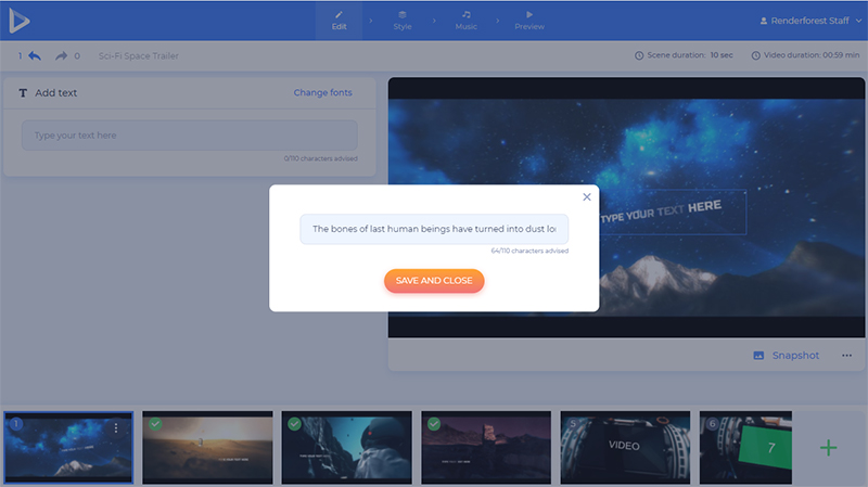 Make movie intro - add text