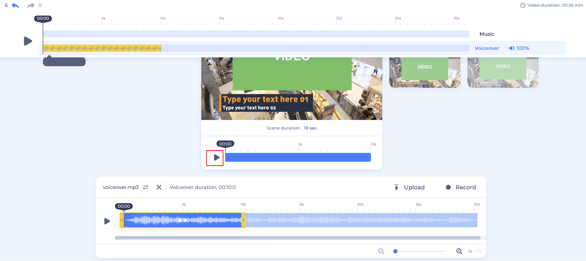 sync voiceover play video