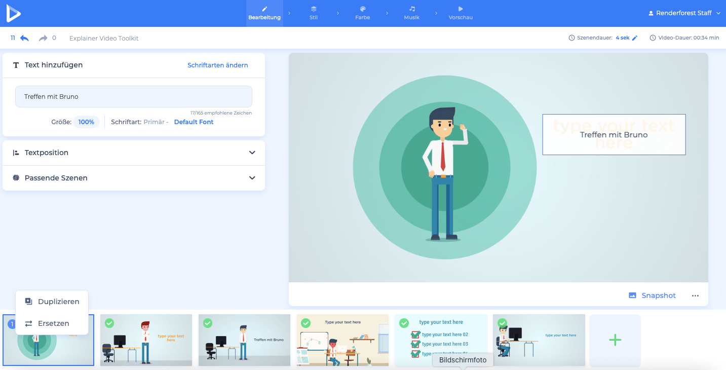 Erklärvideo - Szene bearbeiten