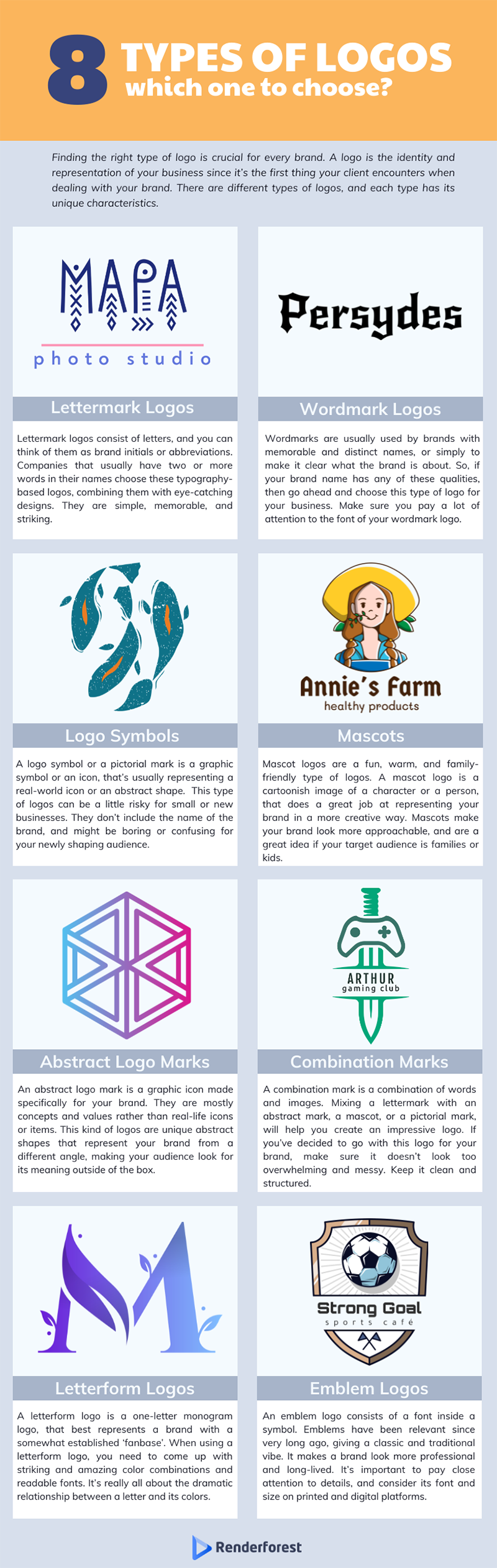 Renderforest: 7 types of logos