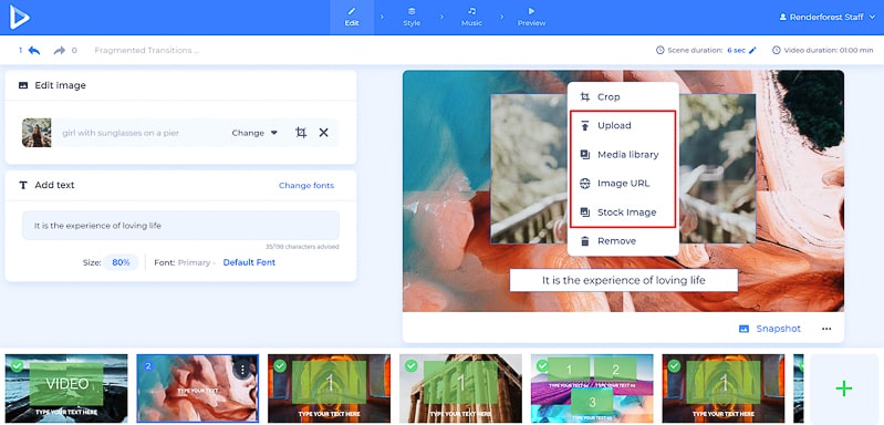 make slideshow image holder