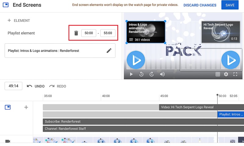 youtube end screen duration