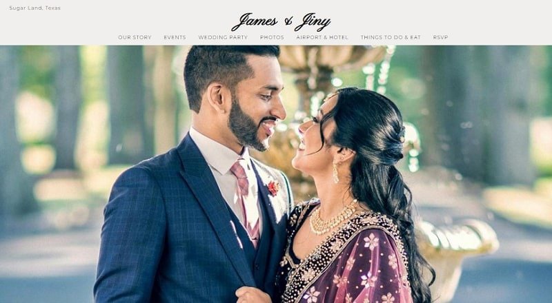 James & Jiny wedding website