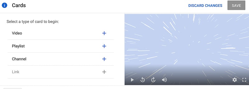 youtube end card type