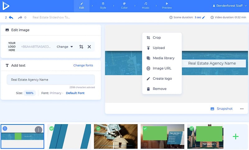 real estate slideshow - add logo