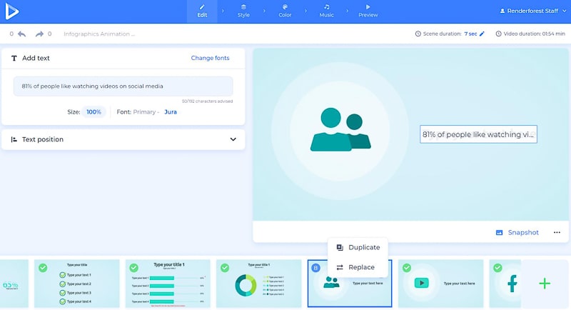 infographic videos - edit scenes