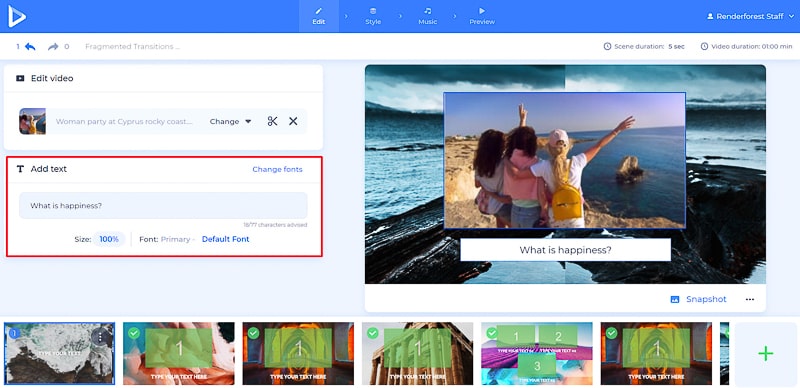 make slideshow add text
