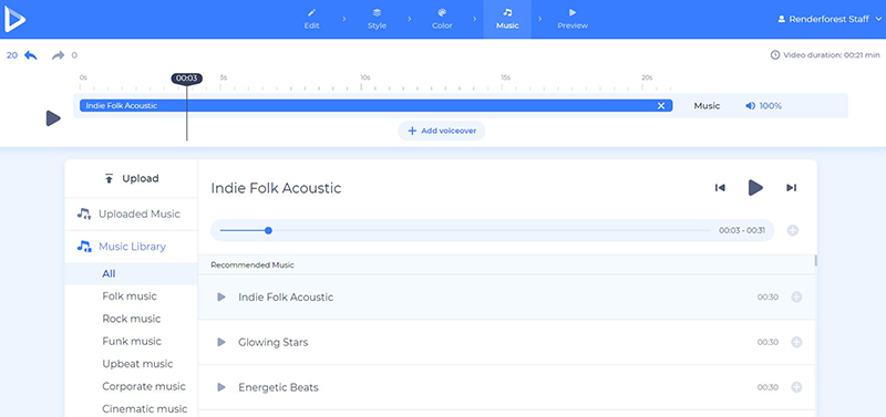 Talk show intro - add music