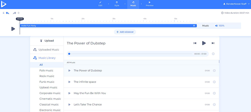 online shop promo - add music