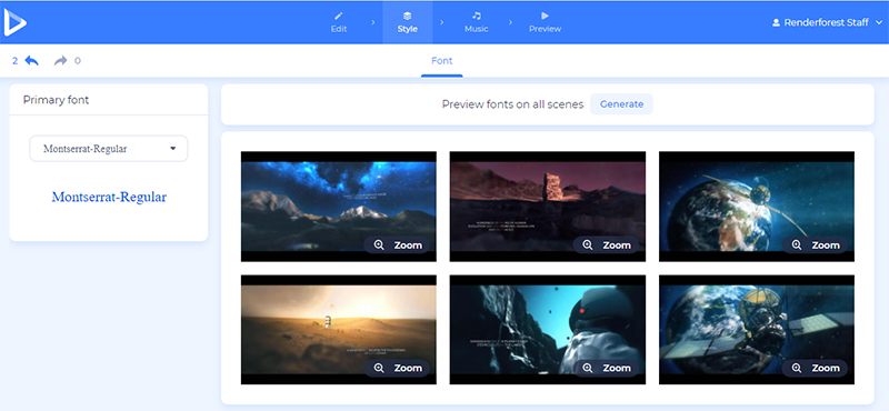 Make movie intro - font