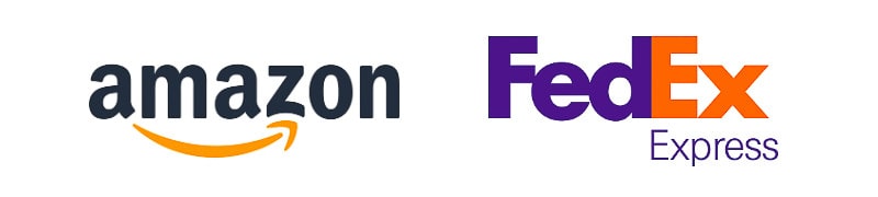 Amazon and FedEx wordmarks