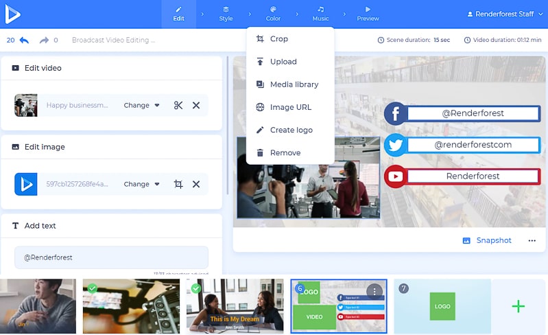 interview videos - add logo