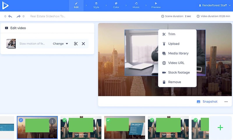 real estate slideshow - add media