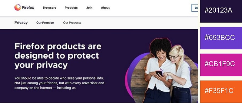mozilla website color scheme