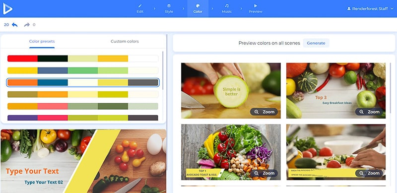 Tasty Recipe Videos - edit color
