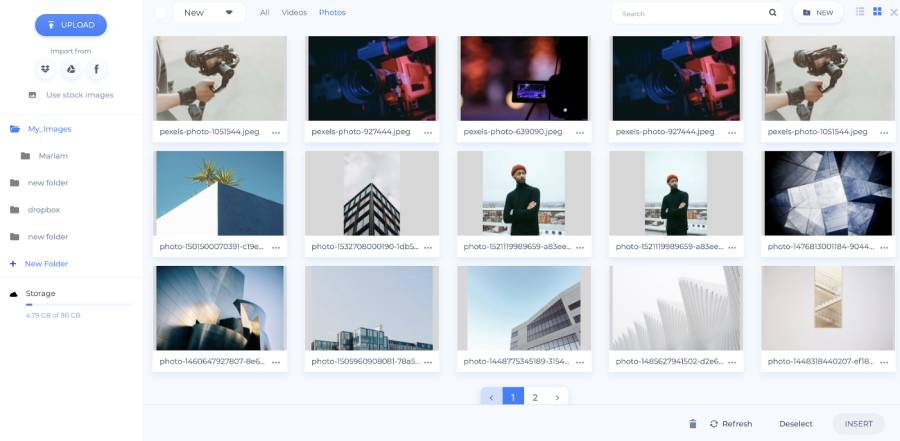 make website with renderforest media library