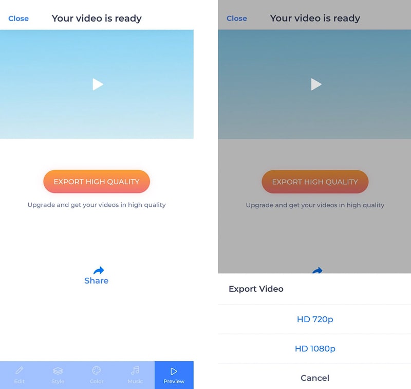 renderforest iphone app export