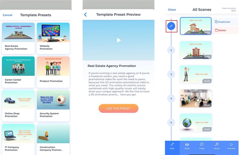 renderforest iphone app preset