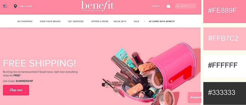benefit cosmetics color scheme