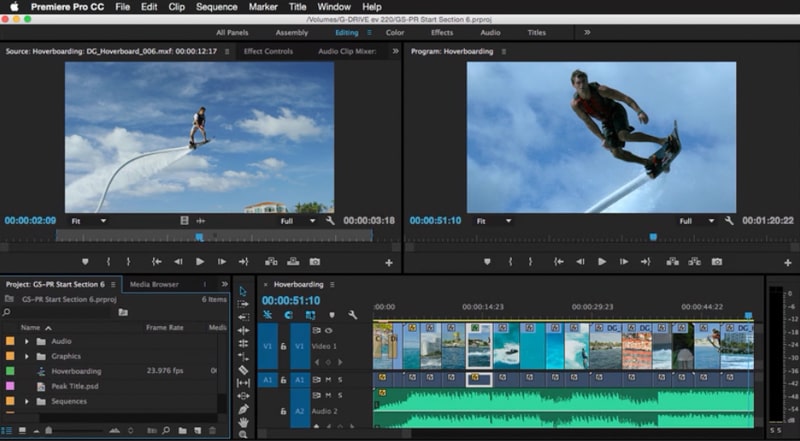 adobe premiere pro interface