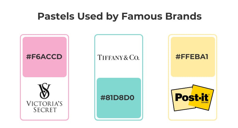 pink, turquoise, and yellow pastels used by famous brands