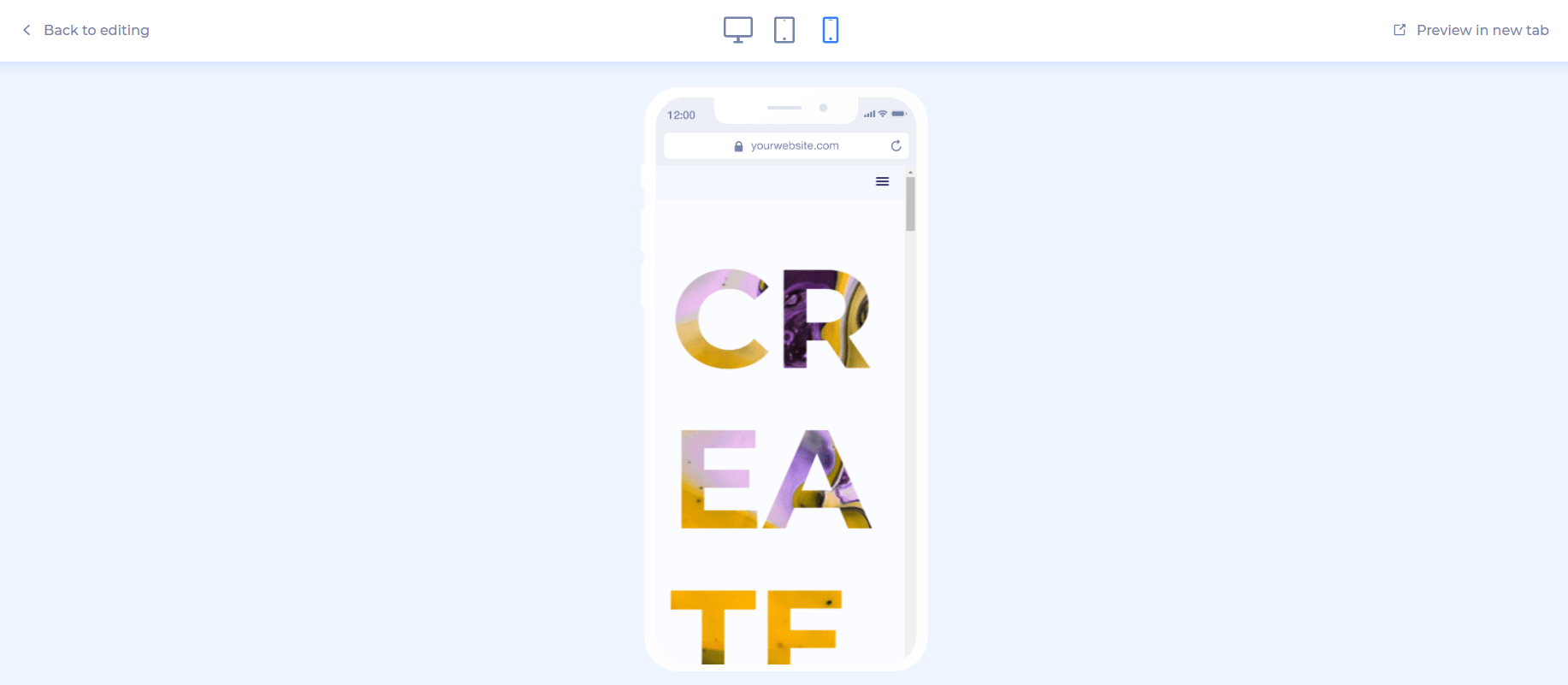 make website with renderforest preview smartphone