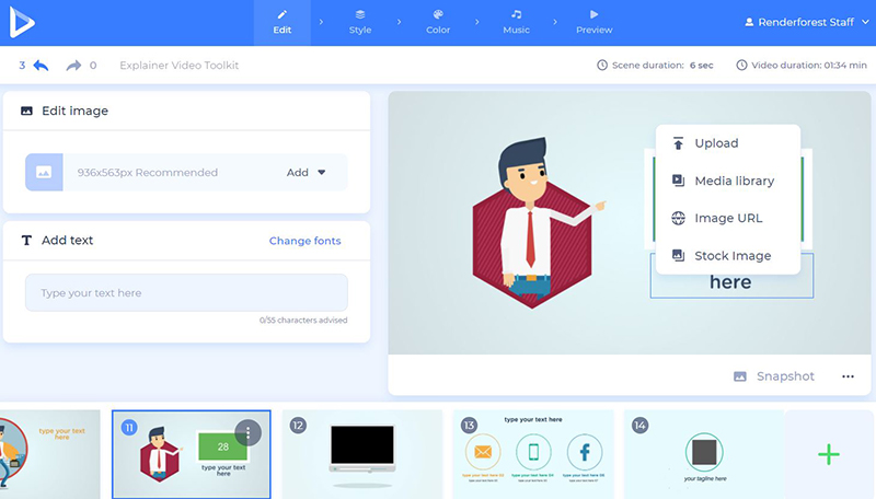 Make Explainer Video - add media