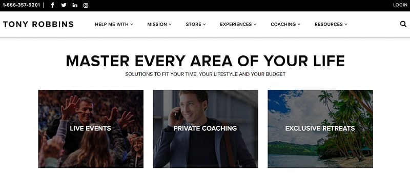 Tony Robbins website